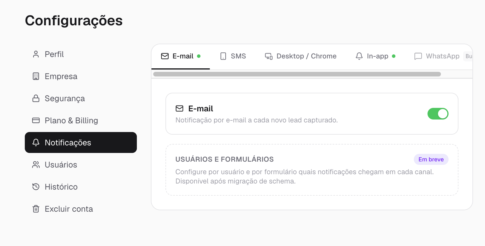 Notificações personalizadas